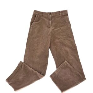 L.L. Bean Corduroy Pants Womens 12 Classic Fit Brown Stretch High Rise Straight